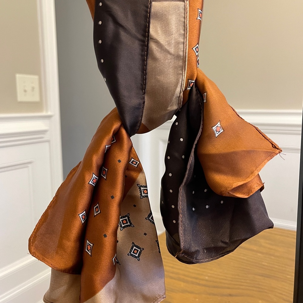 Silk Square Scarves Bandana Shawl Scarf Neckerchief Women Head Wraps 27.5”Square - Picture 2 of 7